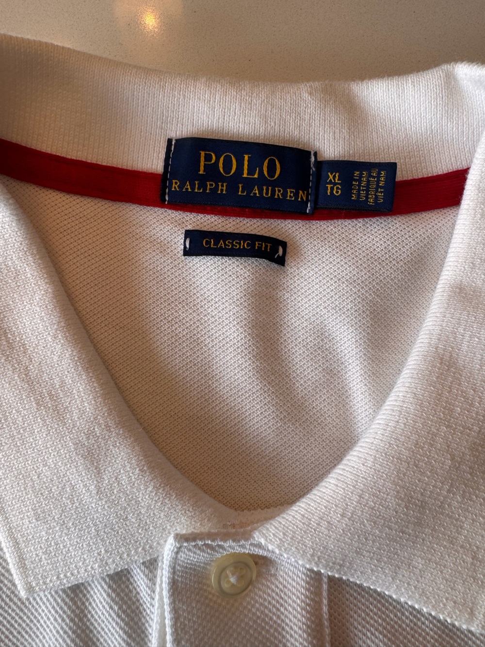 Vintage Polo Ralph Lauren White Polo with Red Trim - Picture 4 of 6